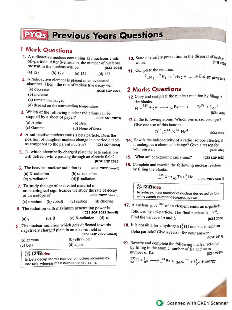 Nuclear PYQs | PDF