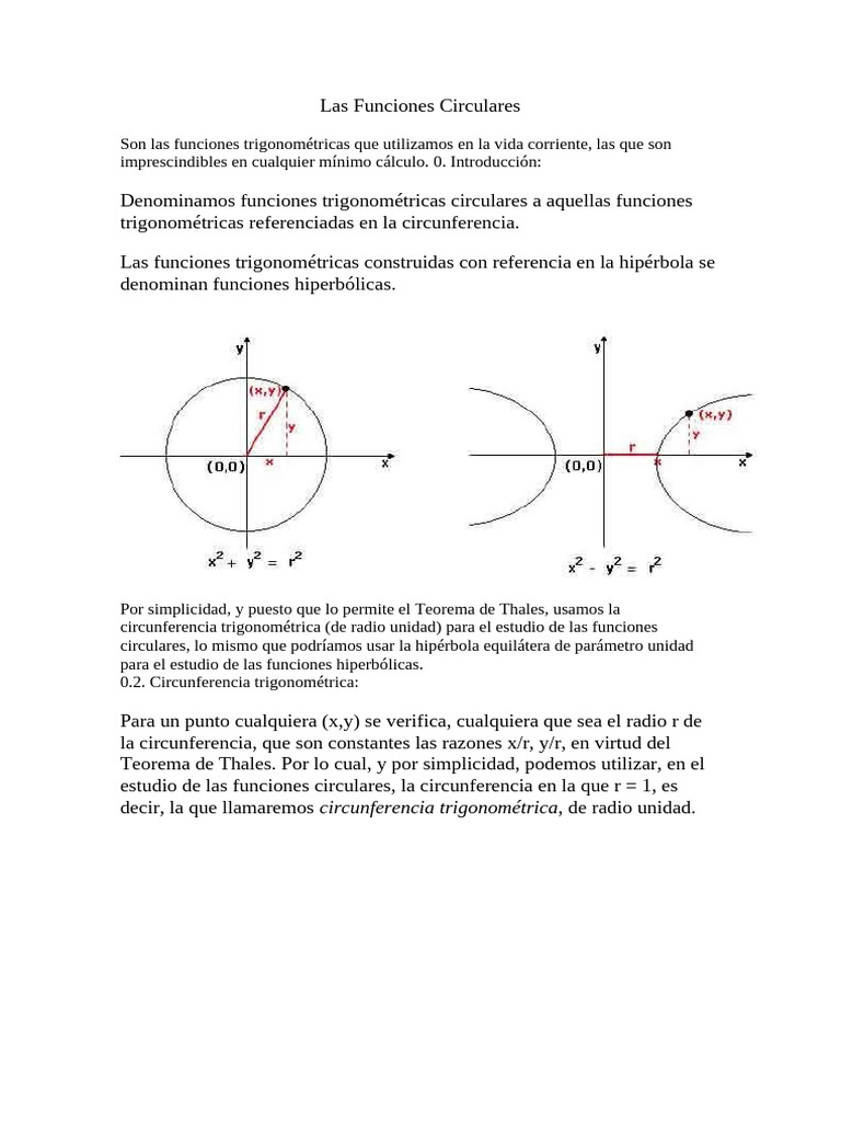 Funciones Circulares en Trigonometría | PDF | Trigonometría | Funciones ...