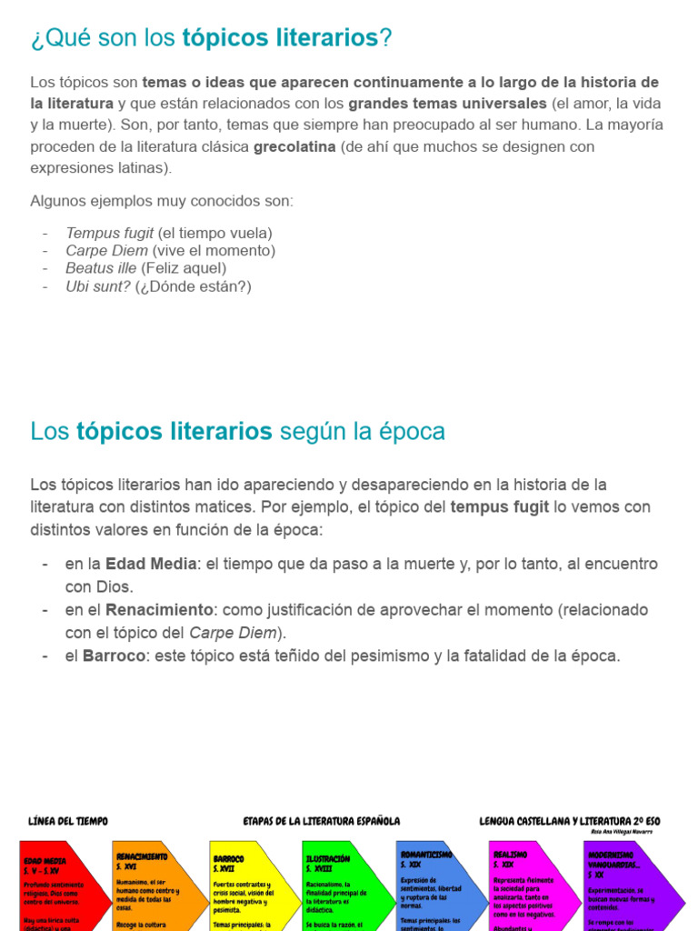 Tópicos literarios: temas universales | PDF