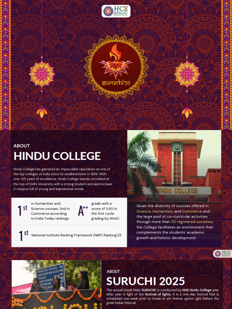 Suruchi 2025: Diwali Mela at Hindu College | PDF | Marketing ...