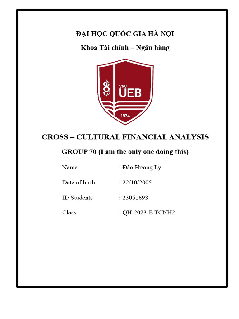 Cross-Cultural Financial Analysis of Unilever | PDF | Corporate Social ...