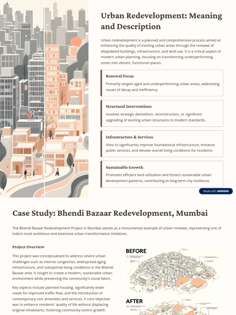 Urban Redevelopment Meaning and Description | PDF