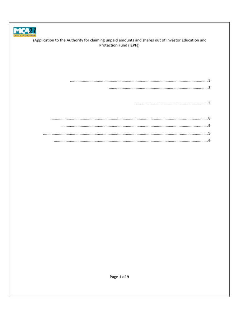 Instruction EForm IEPF-5 | PDF
