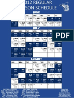 2012 Bluefield Blue Jays Schedule