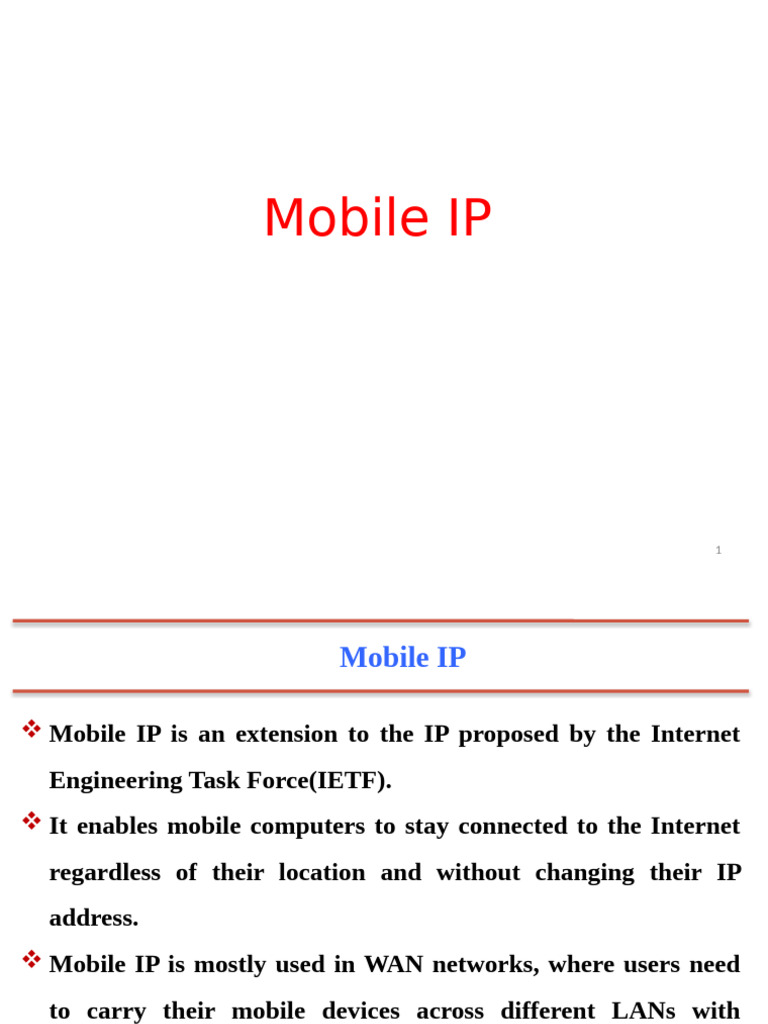 Mobile IP Final | PDF | Internet Protocols | Computer Network