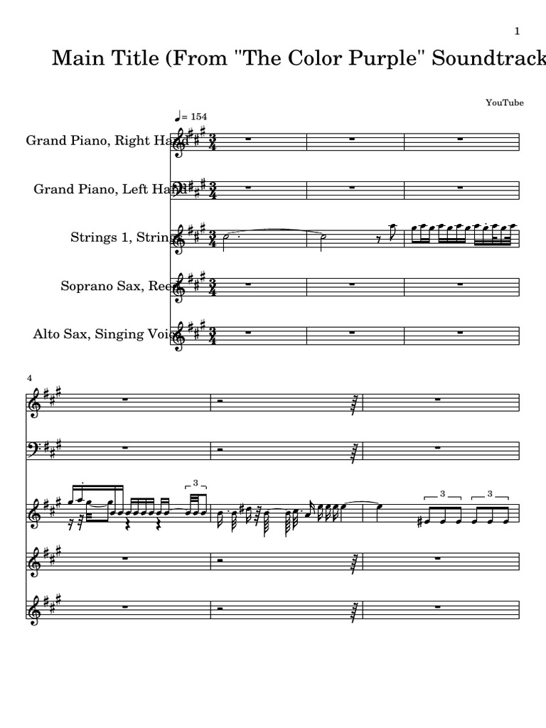 Main Title (From - The Color Purple - Soundtrack) | PDF
