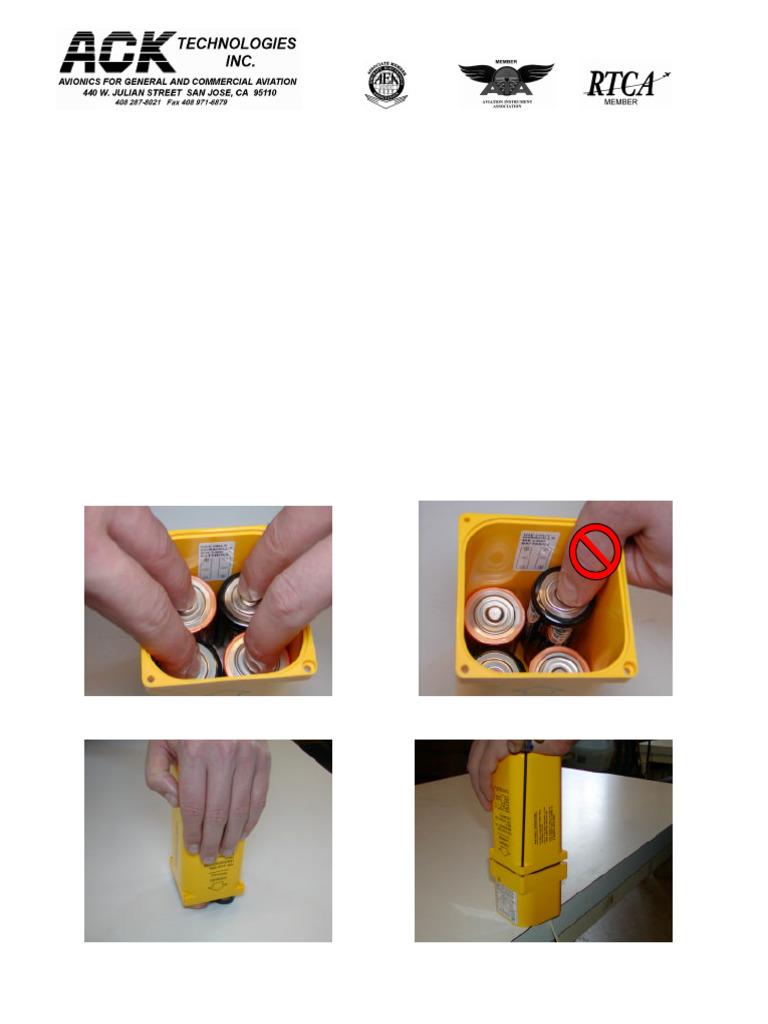 E-01 ELT Battery Installation Guide | PDF