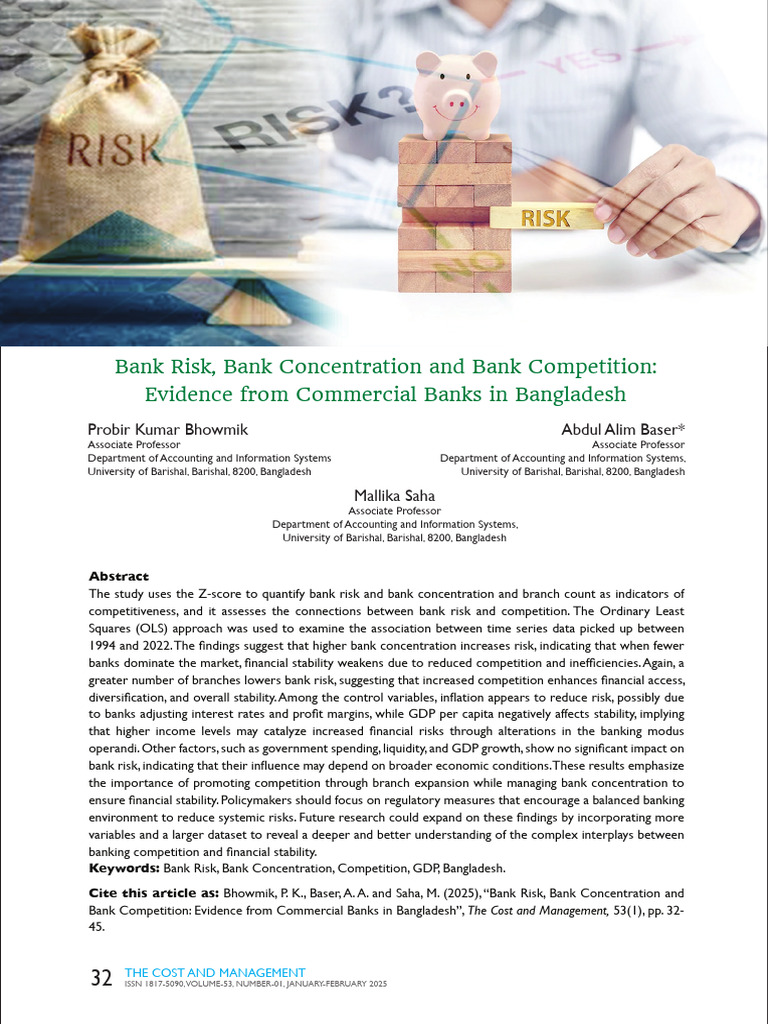 Bank Risk Bank Concentration and Bank Competition Evidence From ...