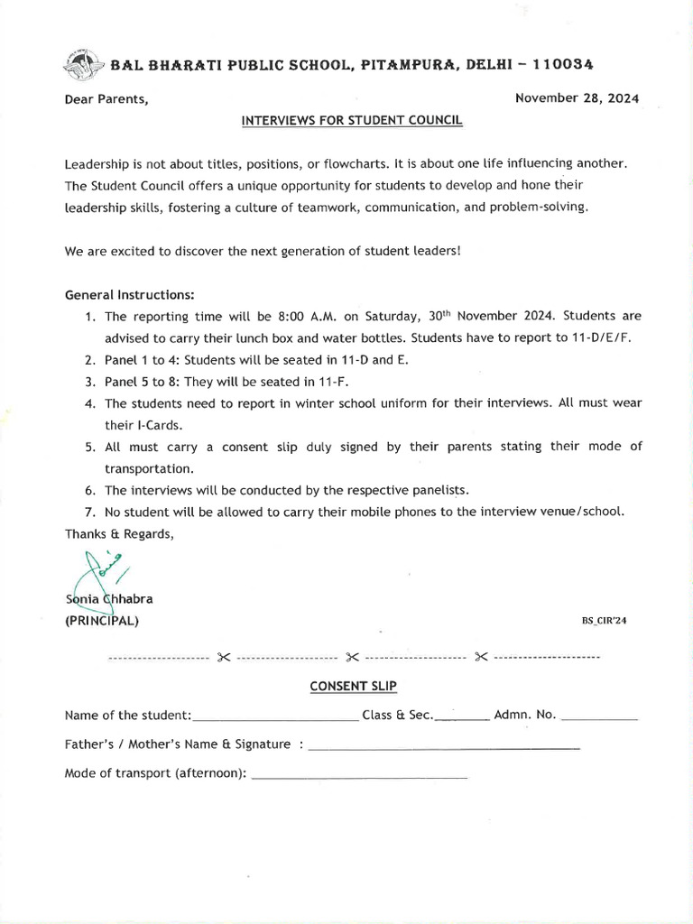Student Council Interviews 2023 | PDF