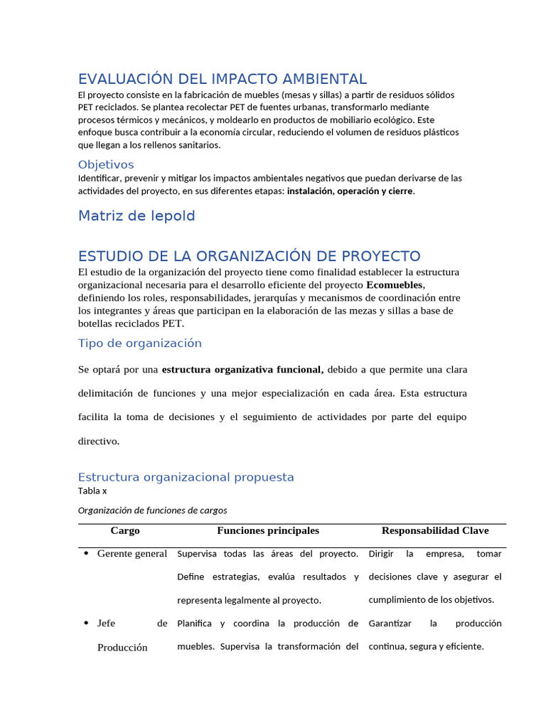 Evaluación Del Impacto Ambiental | PDF | Reciclaje | Evaluación de ...