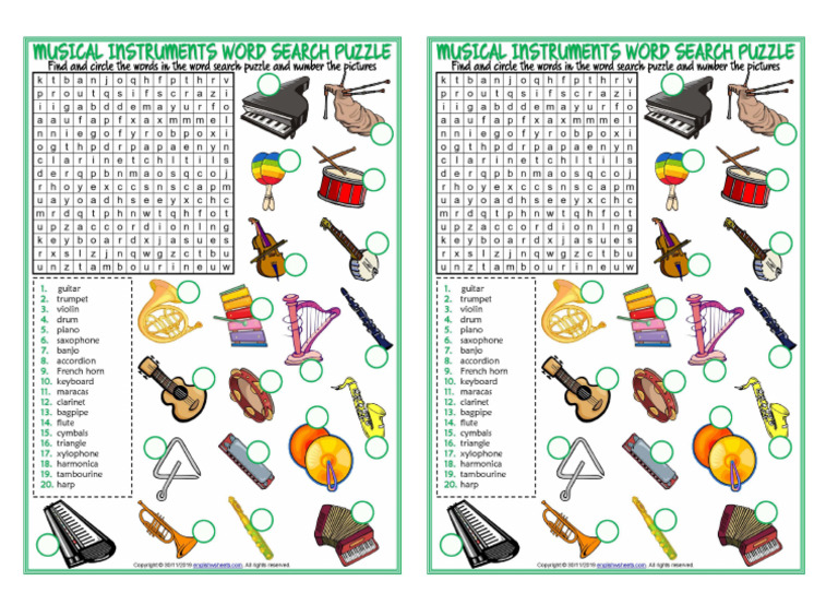 Puzzle Instrumentos Musicales x2 | PDF