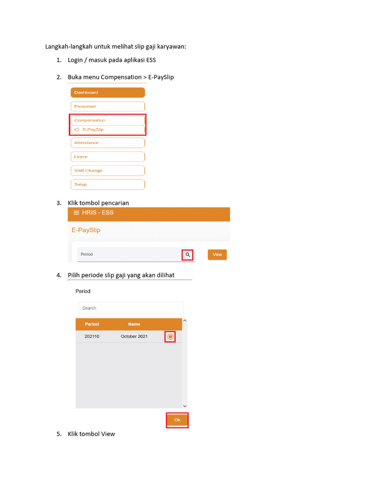 Cara Melihat Slip Gaji Karyawan ESS | PDF
