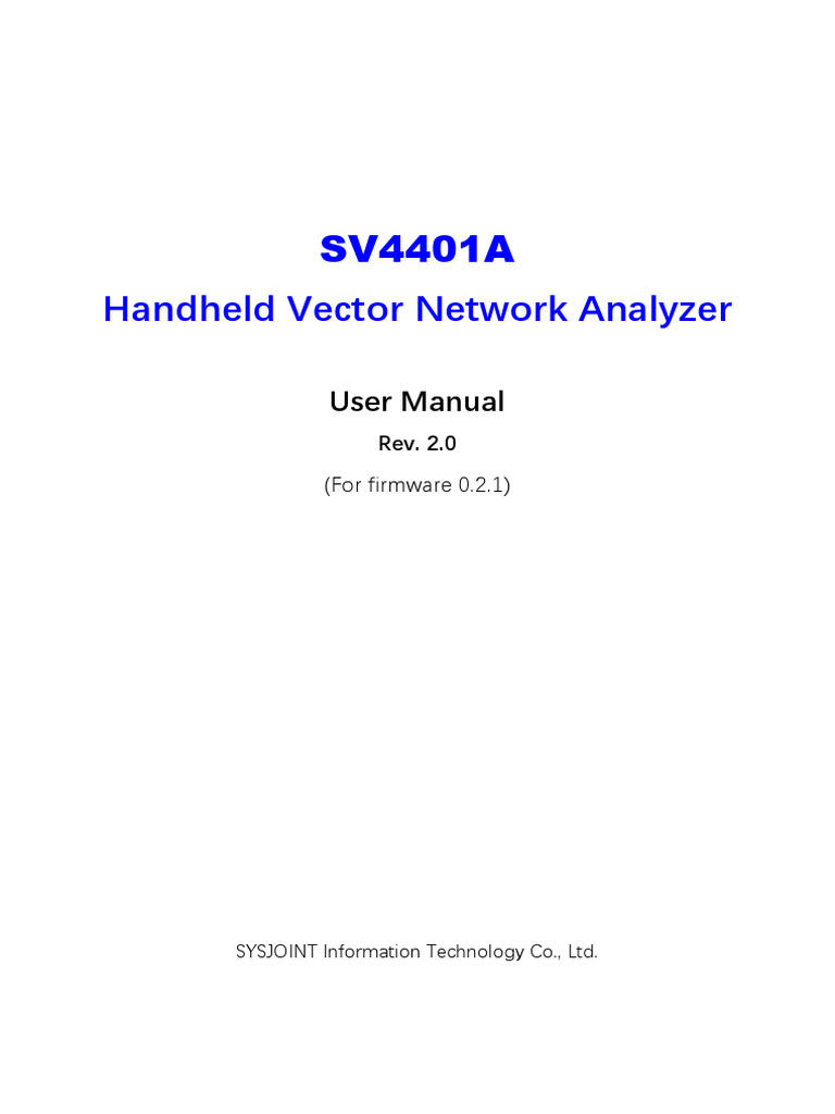 SV4401A Handheld VNA User Manual | PDF | Computer File | Directory ...