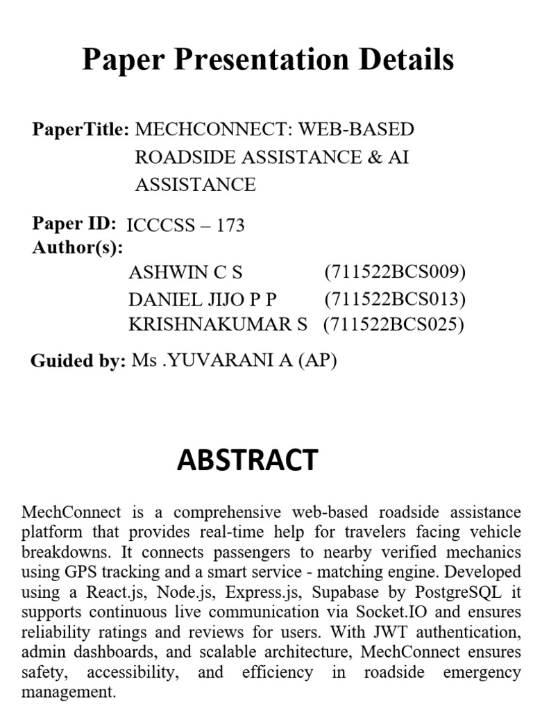 AI-Powered Roadside Assistance Platform | PDF | Artificial Intelligence ...