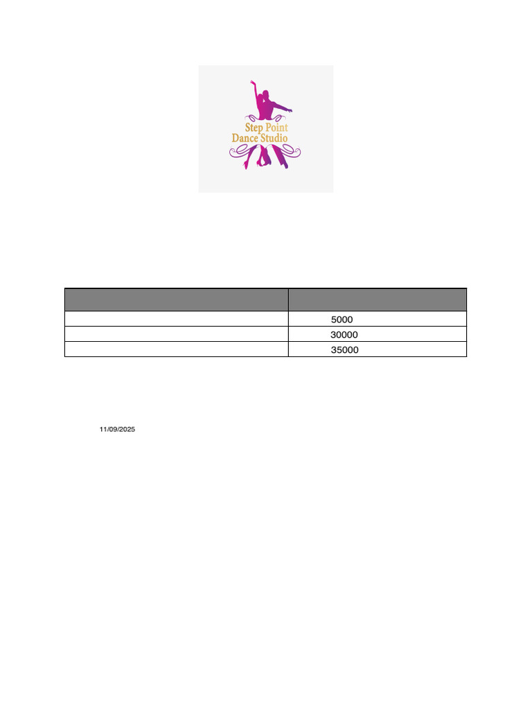 Money Receipt Step Point Dance Studio With Logo ProgramDate | PDF