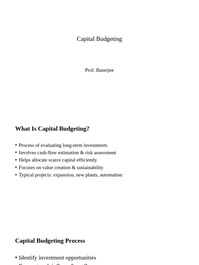 Capital Budgeting | PDF | Capital Budgeting | Net Present Value