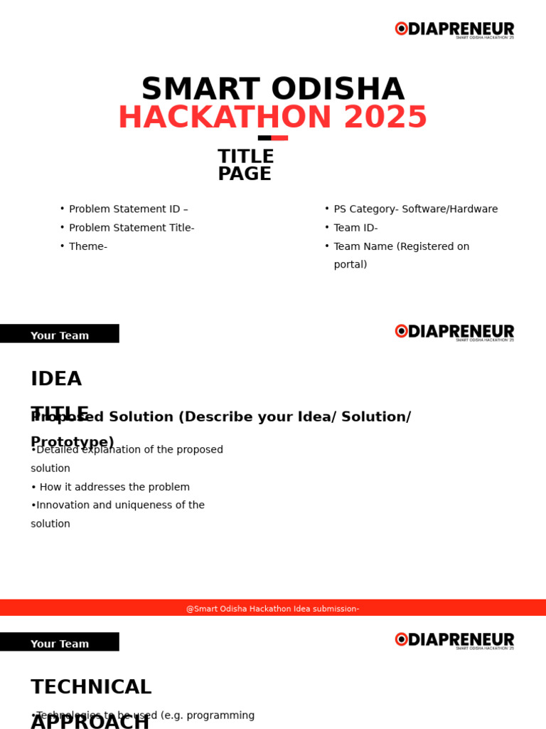 Smart Odisha Hackathon 2025 Submission Guide | PDF