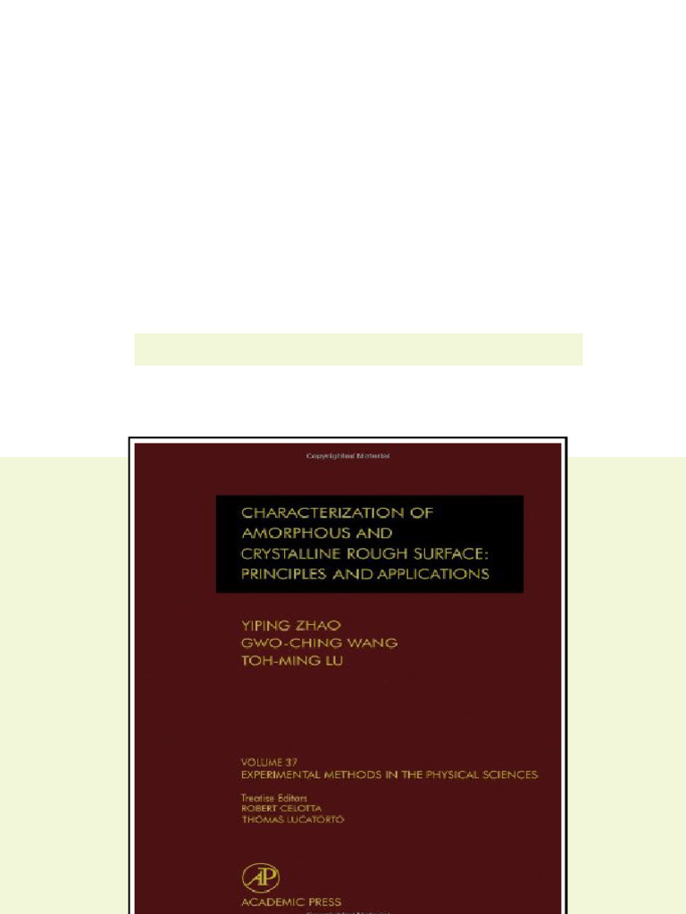 (Ebook) Characterization of Amorphous and Crystalline Rough Surface ...