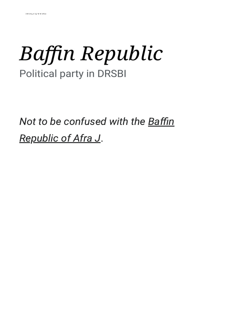 Baffin Republic - MicroWiki | PDF | Equality Rights | Human Rights