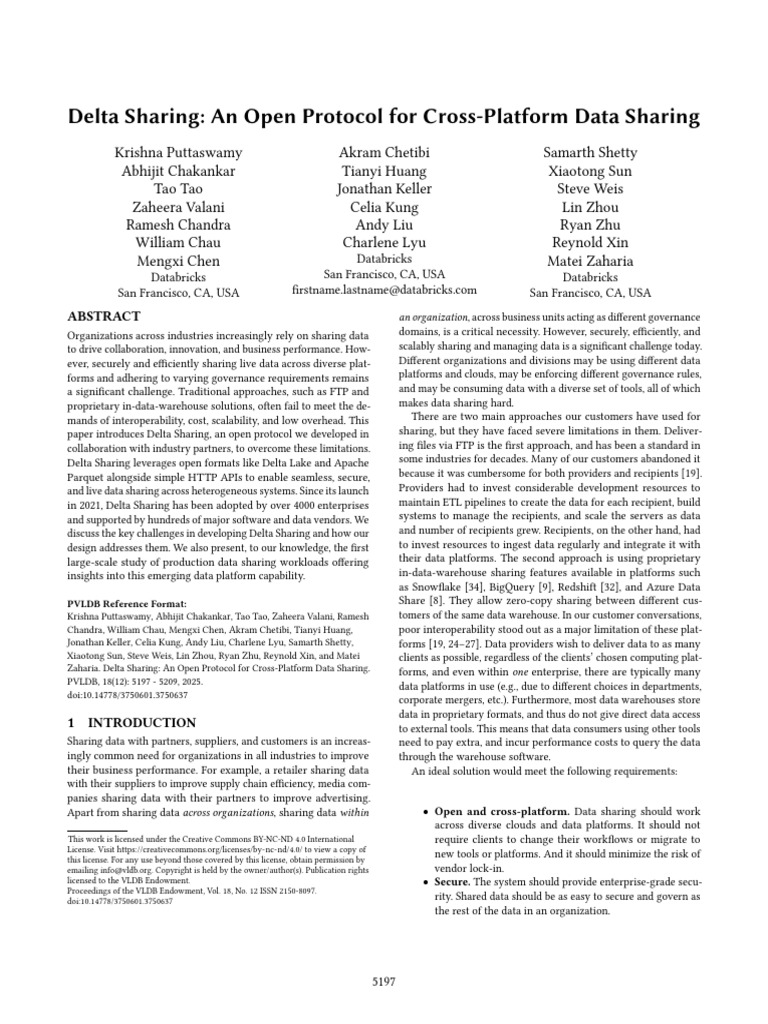 Delta Sharing: Open Data Sharing Protocol | PDF | Data Management ...