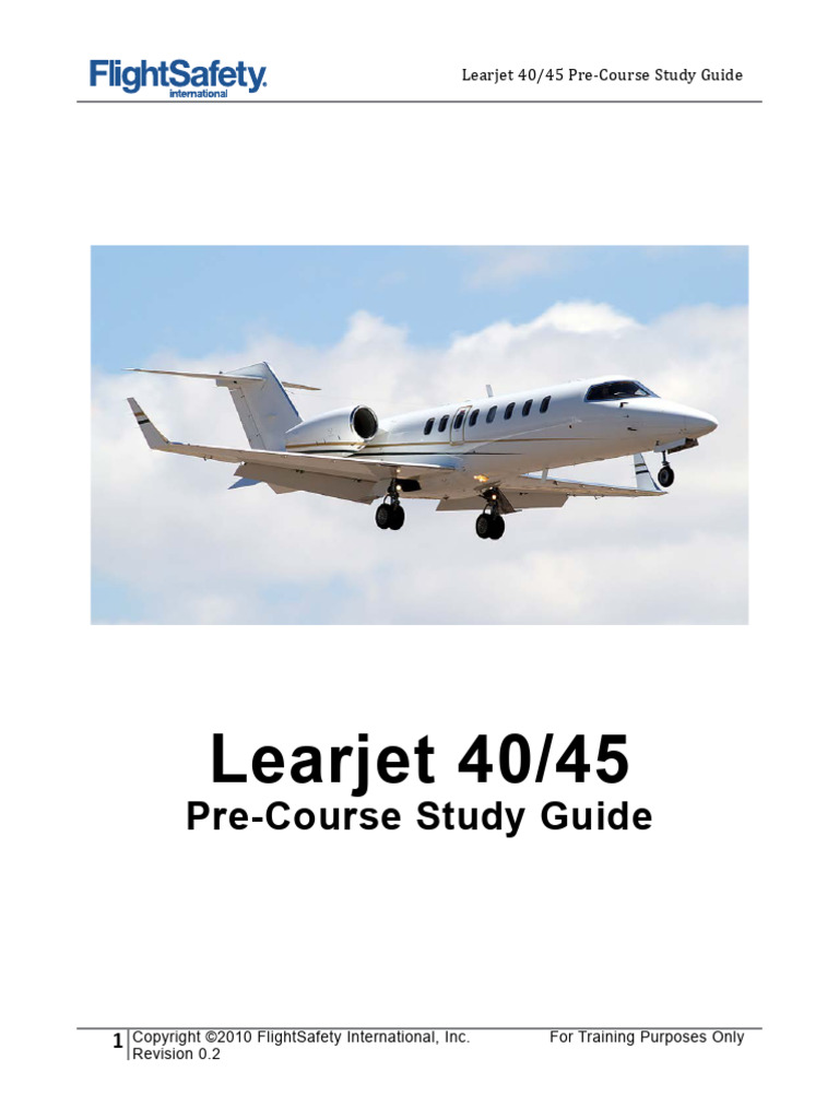 Learjet 40/45 Pre-Course Study Guide | PDF | Takeoff | Flap (Aeronautics)