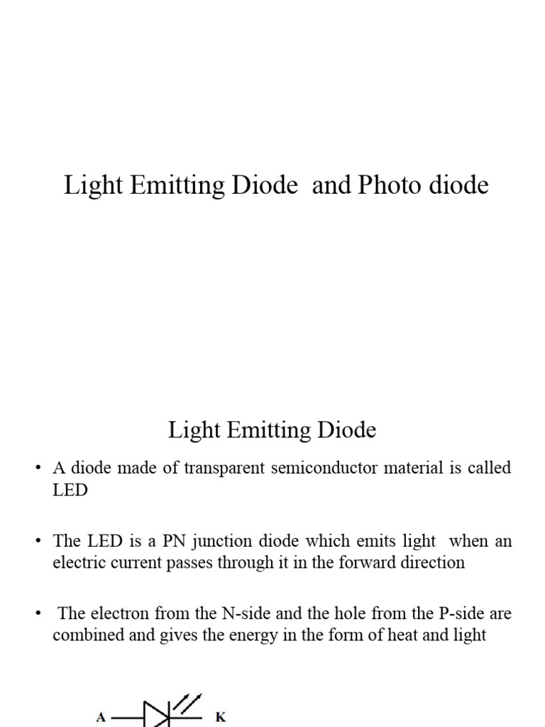 LED and Photodiode Overview | PDF | Light Emitting Diode | Diode