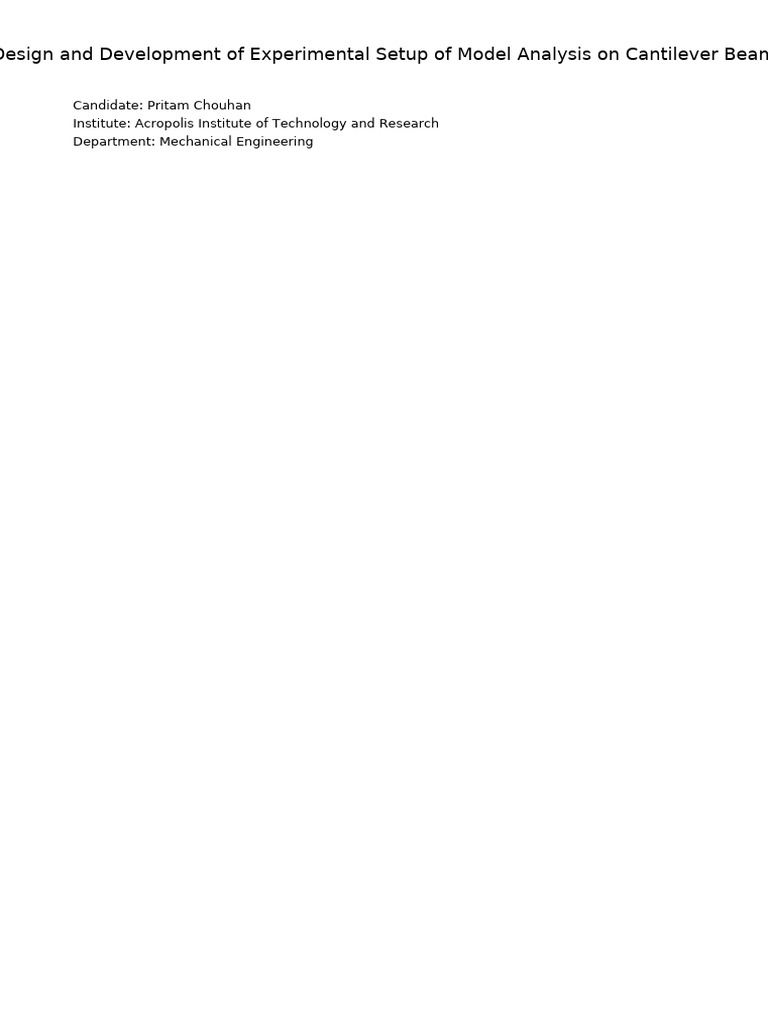 Cantilever Beam Modal Analysis Setup | PDF | Finite Element Method ...
