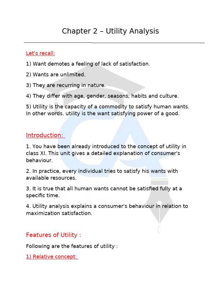 Understanding Utility Analysis in Economics | PDF | Utility | Demand