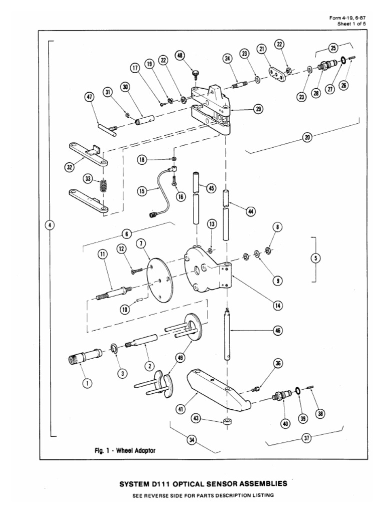 Optical Sensor Assembly Parts List | PDF | Washer (Hardware ...