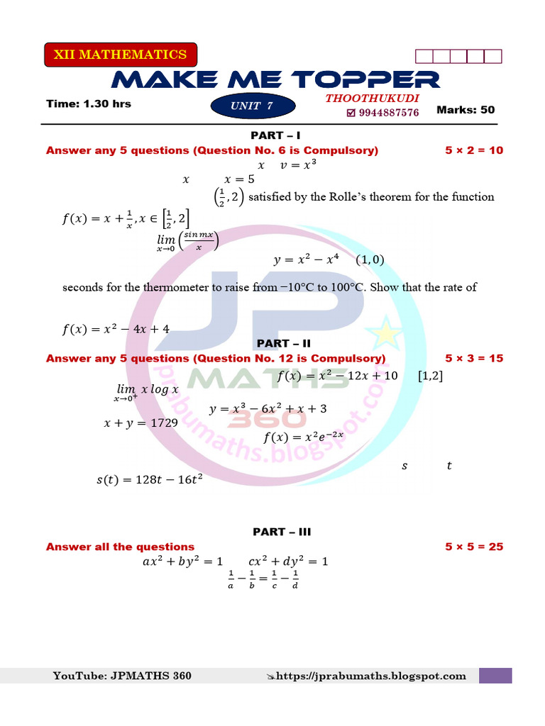 Advanced Mathematics Problem Set | PDF | Geometry | Mathematical Analysis