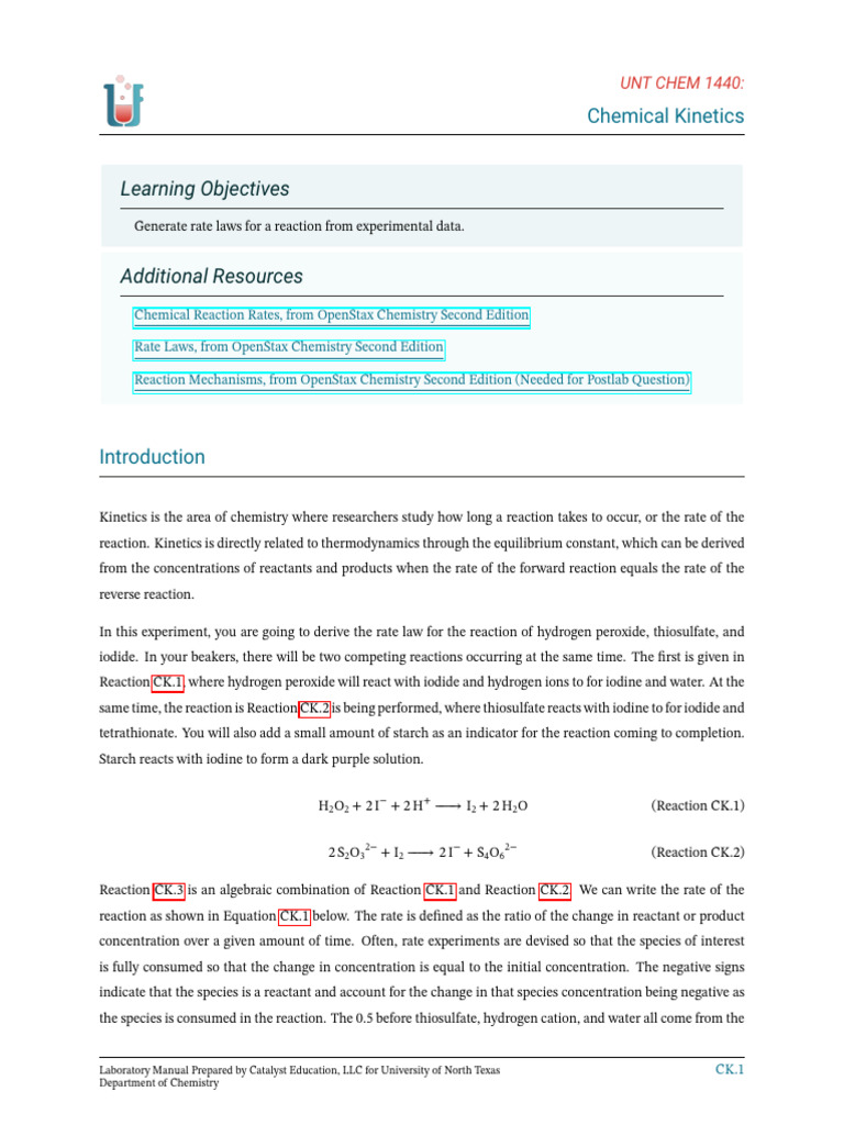 Kinetics 1 | PDF | Chemical Reactions | Chemical Kinetics
