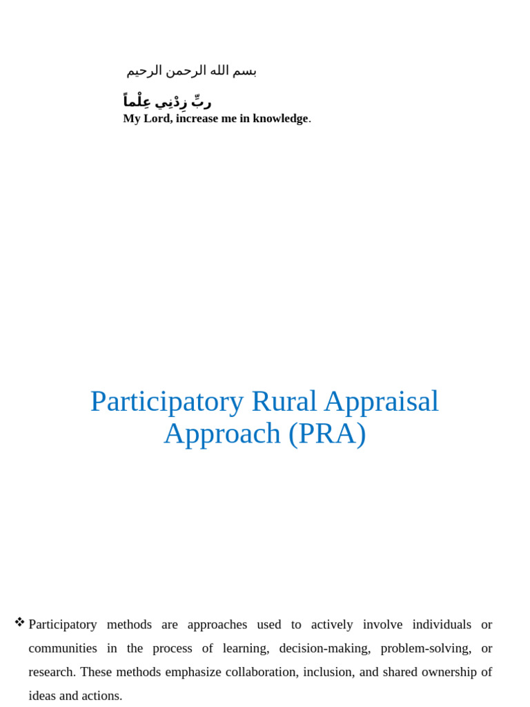 Participatory Rural Appraisal Methods | PDF | Focus Group | Human ...
