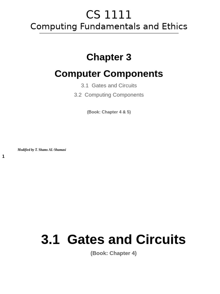 CH3 Computer Components | PDF | Computer Data Storage | Logic Gate