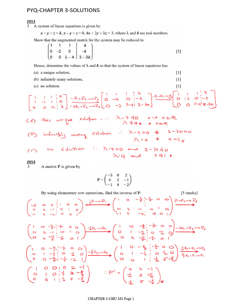 Chapter 3 Solutions PYQ 2013-2024 | PDF