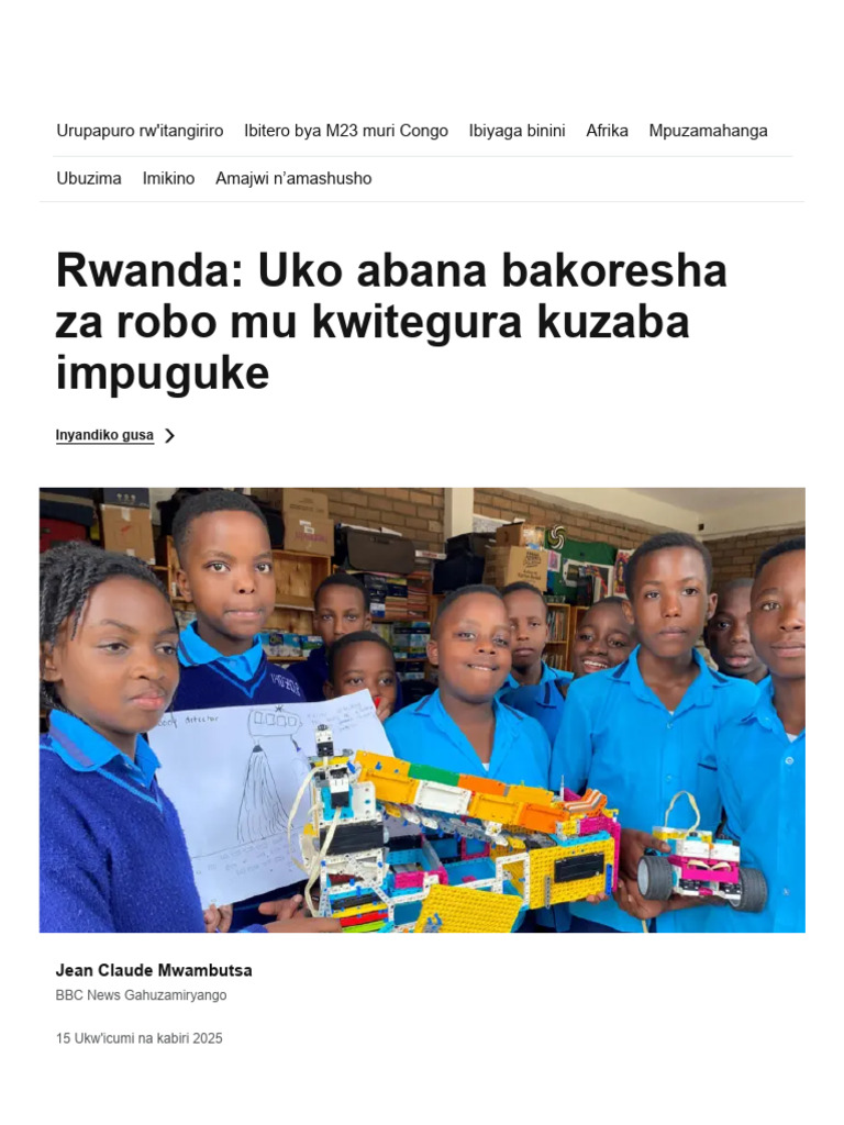 Rwanda's Kids Learn Robotics Skills | PDF