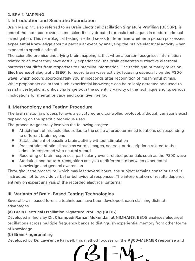 Brain Mapping in Forensic Investigations | PDF | Electroencephalography ...