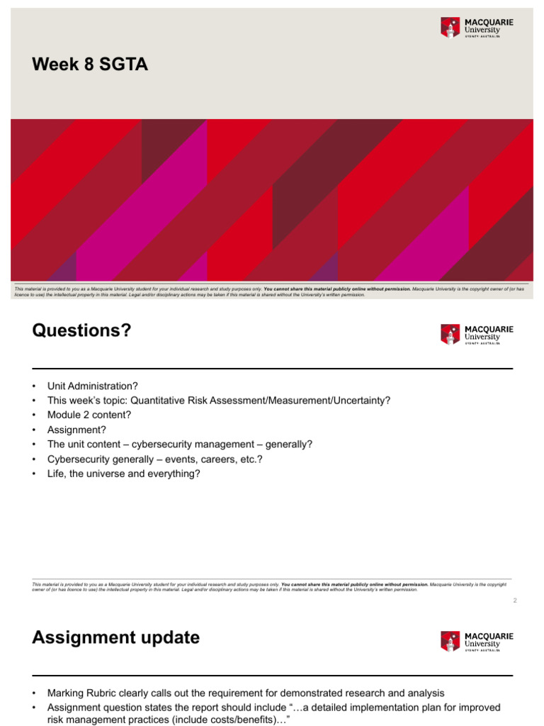 Week 8 Cybersecurity Risk Assessment Guide | PDF | Microsoft Excel | Risk