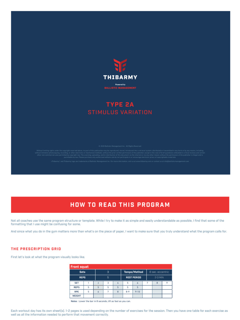 Type 2A Training Program Guide | PDF | Dieting