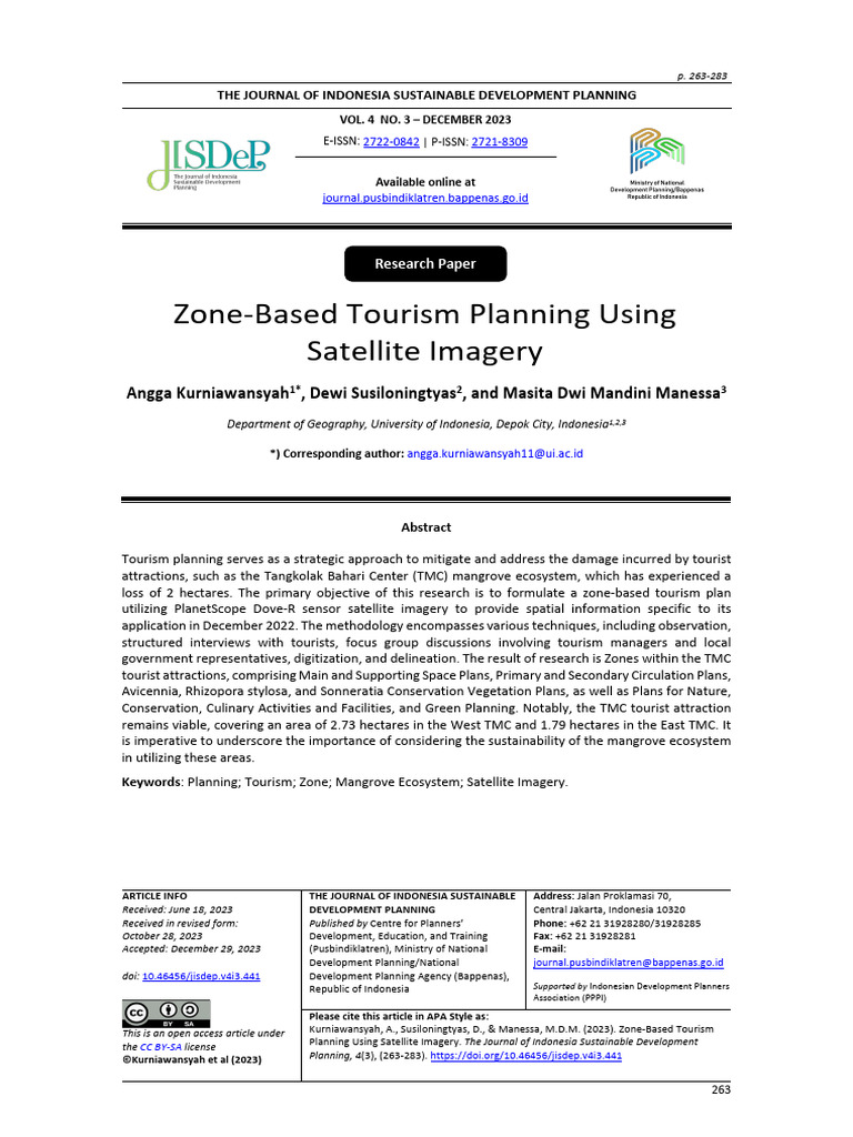Zone Based Tourism Planning Using Satell | PDF | Mangrove | Remote Sensing