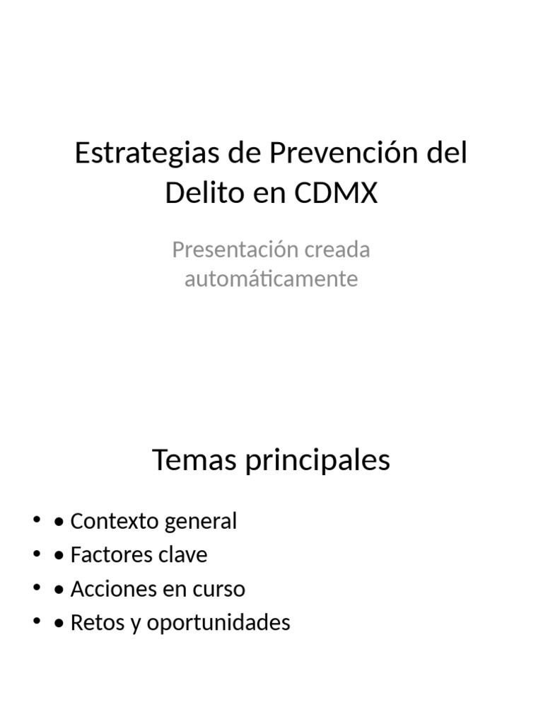 Estrategias de Prevención Del Delito en CDMX | PDF