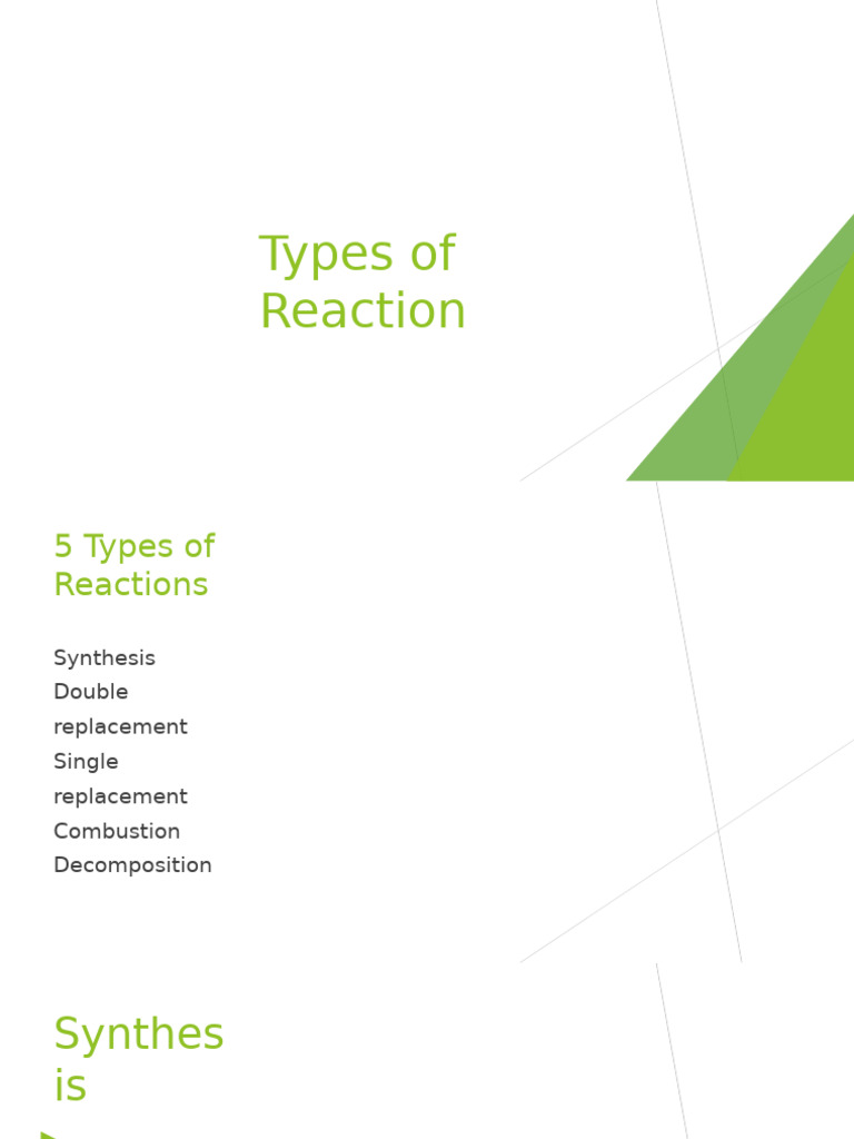 5 Types of Chemical Reactions | PDF