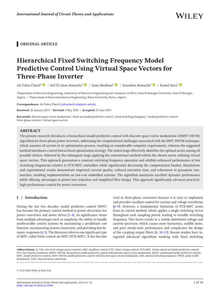 Hierarchical Control for Three-Phase Inverters | PDF | Power Inverter ...