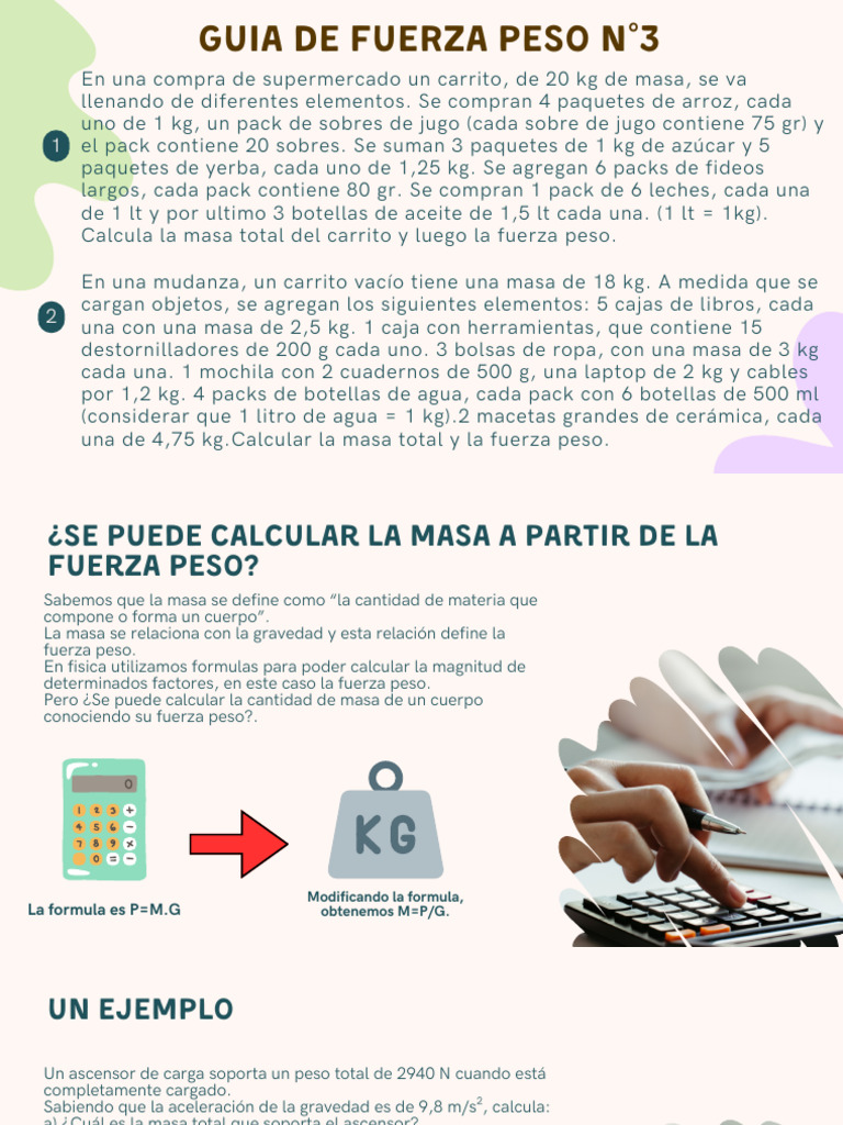 Fuerza Peso Guia 3 | PDF