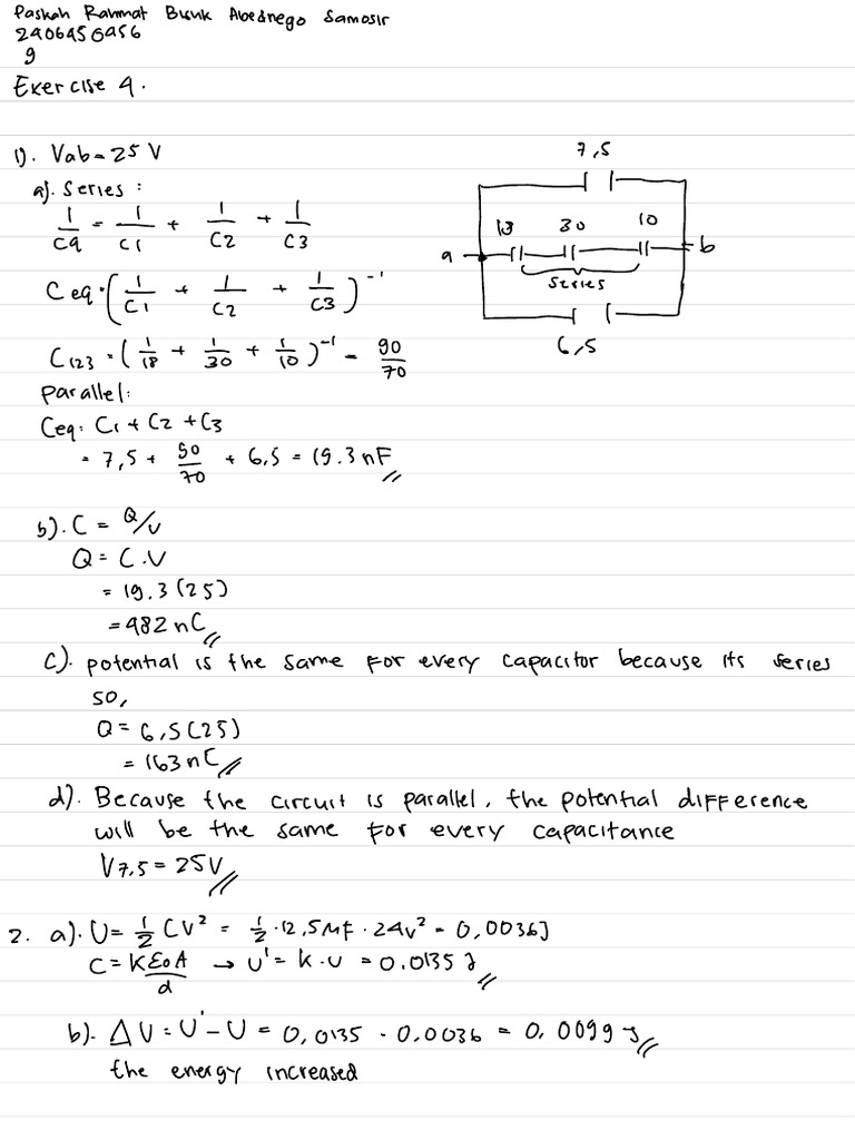 Exercise Hw 4 | PDF | Electricity | Voltage