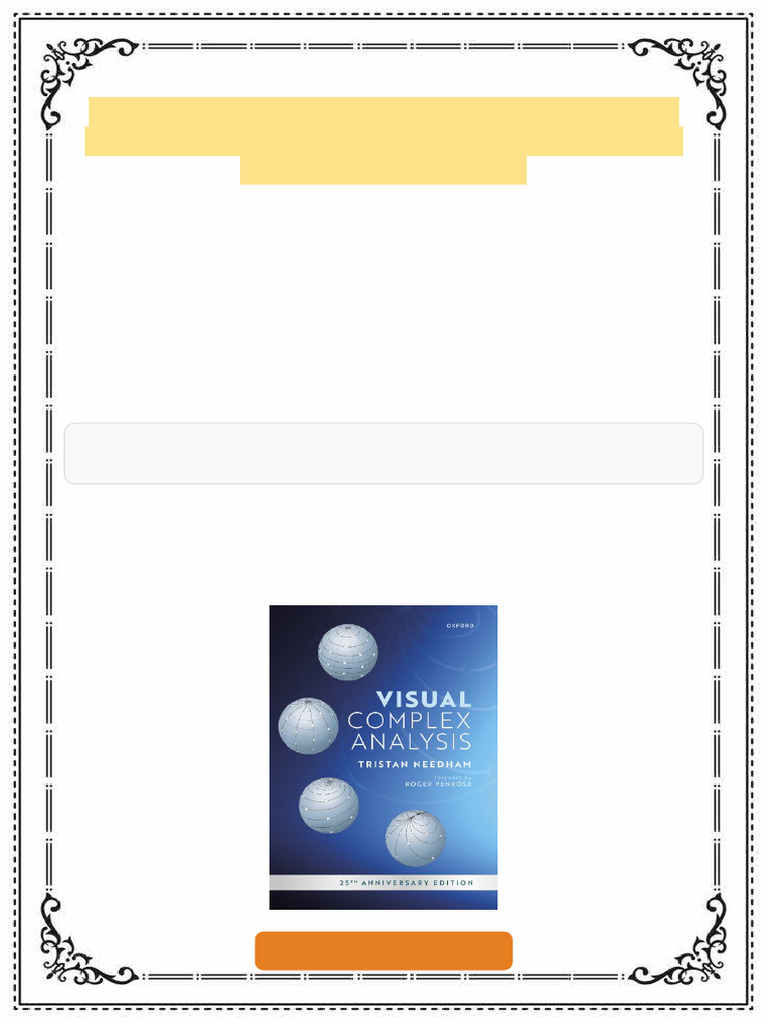 Visual Complex Analysis: 25th Anniversary Edition Tristan Needham ebook ...