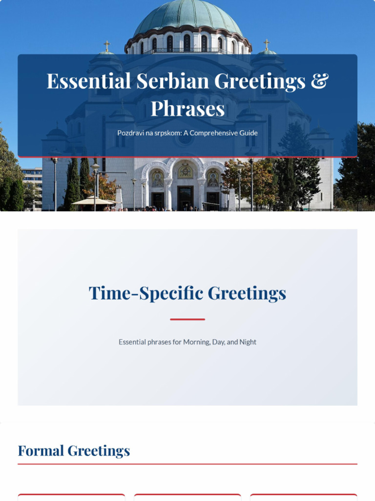 Essential Serbian Greetings & Phrases | PDF
