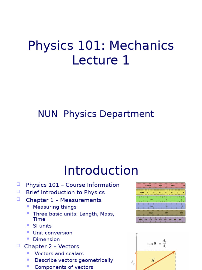 Physics 101: Mechanics Overview | PDF | Euclidean Vector | Classical ...