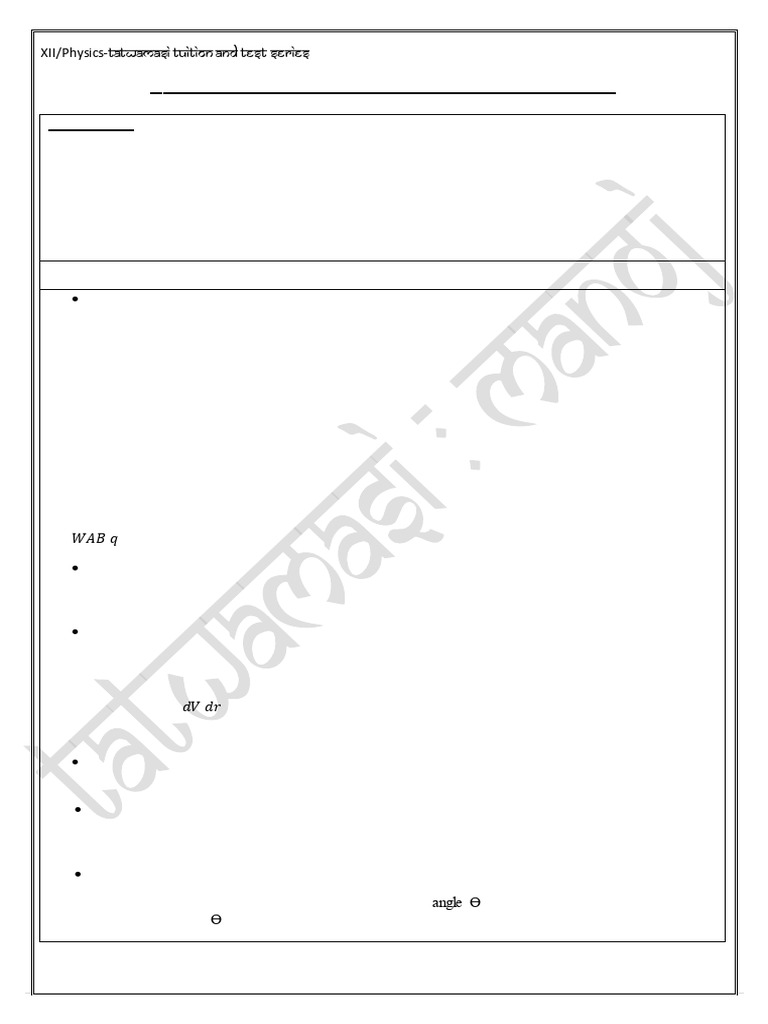 Electrostatic Potential & Capacitance Guide | PDF | Capacitance | Capacitor