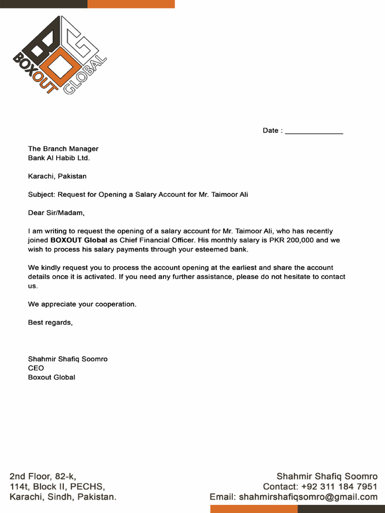 BOG SALARY Letterhead | PDF