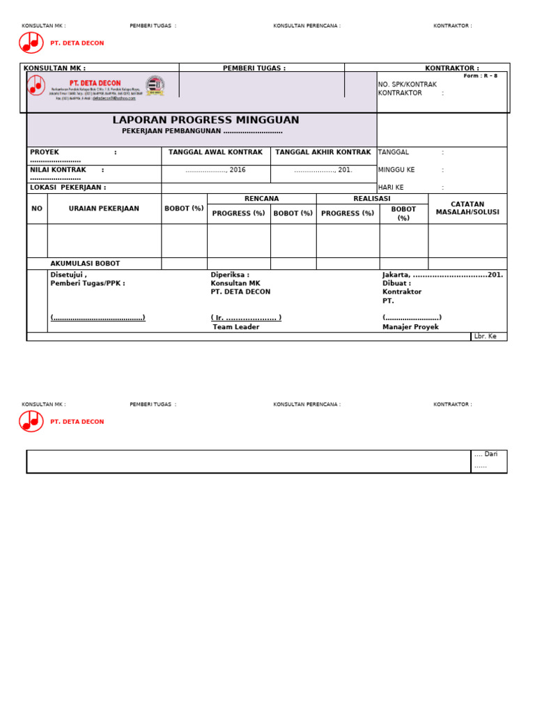 8. Form Thp K Fisik - Progres Mingg R8 | PDF